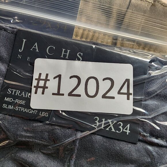 Jachs Pants Mens 31x34 Gray Stretch Mid Rise Straight Slim Straight Leg *NWT* - Picture 14 of 14